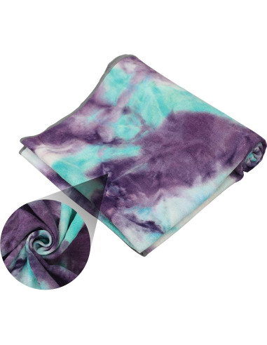 Toalla de Yoga Antideslizante Pefi 183x61 cm Microfibra Verde/Rosa