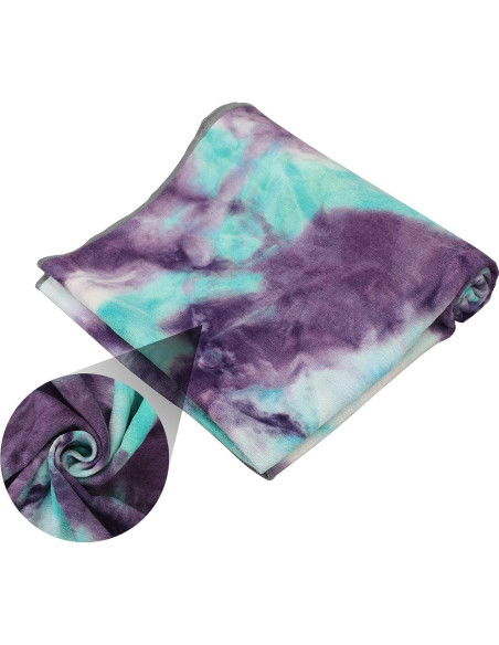 Toalla de Yoga Antideslizante Pefi 183x61 cm Microfibra Verde/Rosa