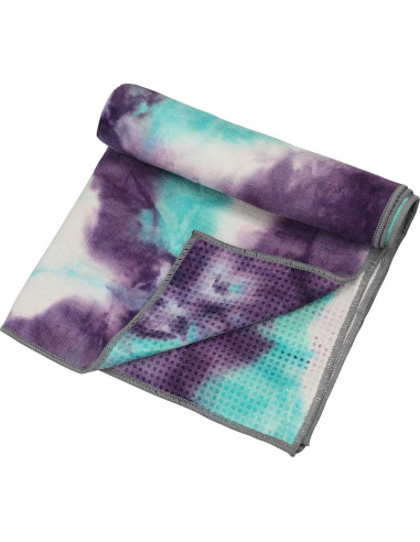 Toalla de Yoga Antideslizante Pefi 183x61 cm Microfibra Verde/Rosa