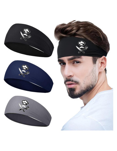 3 Bandas para la Cabeza Deportivas Viofre Unisex - Absorbe Sudor
