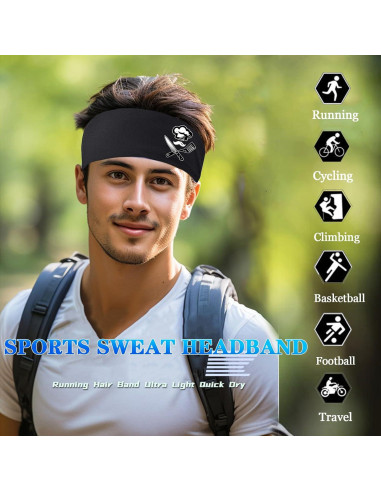 3 Bandas para la Cabeza Deportivas Viofre Unisex - Absorbe Sudor