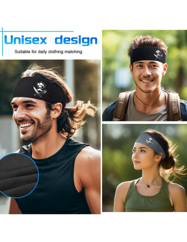 3 Bandas para la Cabeza Deportivas Viofre Unisex - Absorbe Sudor