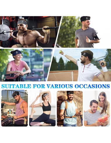 3 Bandas para la Cabeza Deportivas Viofre Unisex - Absorbe Sudor