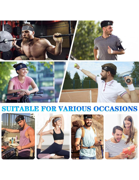 3 Bandas para la Cabeza Deportivas Viofre Unisex - Absorbe Sudor