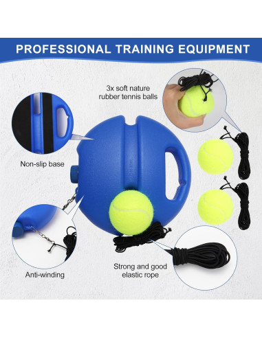 Entrenador de Tenis PULEEBO con 3 Bolas y Amortiguadores