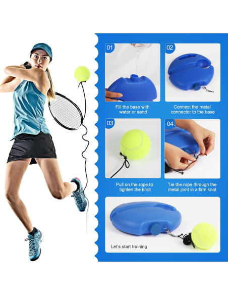 Entrenador de Tenis PULEEBO con 3 Bolas y Amortiguadores
