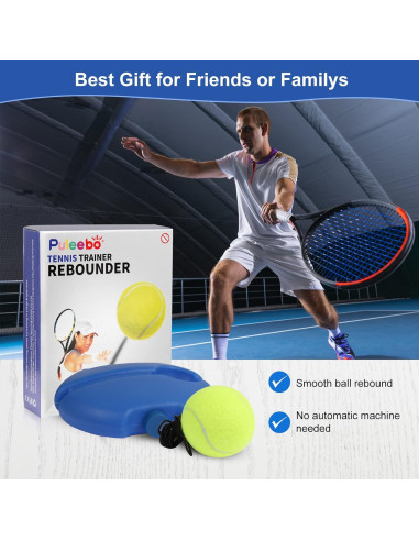 Entrenador de Tenis PULEEBO con 3 Bolas y Amortiguadores