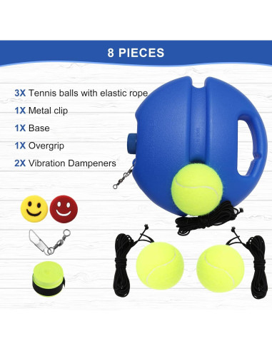 Entrenador de Tenis PULEEBO con 3 Bolas y Amortiguadores
