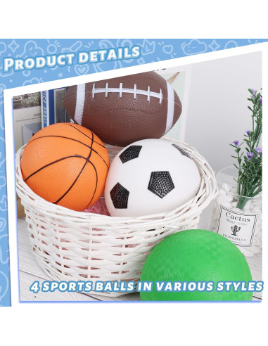 Set de 4 Balones Deportivos LovesTown para Niños - Multicolor