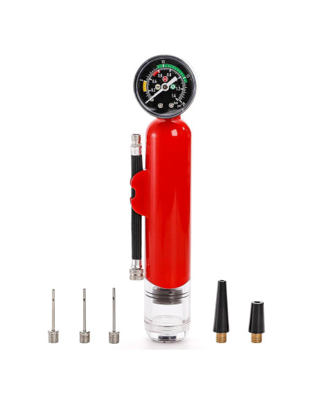 Bomba de Pelotas Lawei con Manómetro Doble Acción Roja