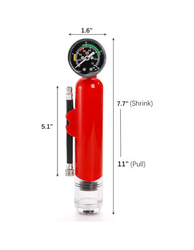Bomba de Pelotas Lawei con Manómetro Doble Acción Roja