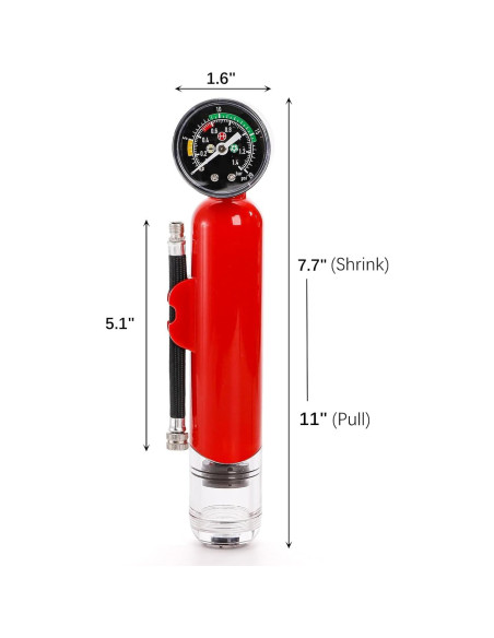 Bomba de Pelotas Lawei con Manómetro Doble Acción Roja