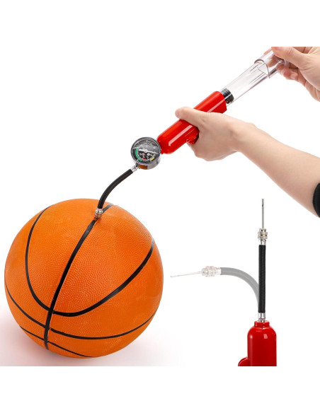 Bomba de Pelotas Lawei con Manómetro Doble Acción Roja