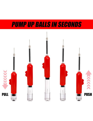 Bomba de Pelotas Lawei con Manómetro Doble Acción Roja