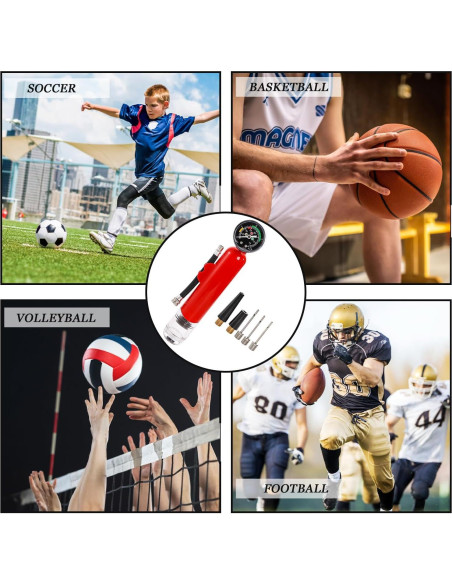 Bomba de Pelotas Lawei con Manómetro Doble Acción Roja