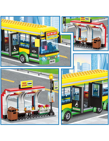 Juego de Bloques INRATELL Estación Autobuses Ciudad 386 Piezas