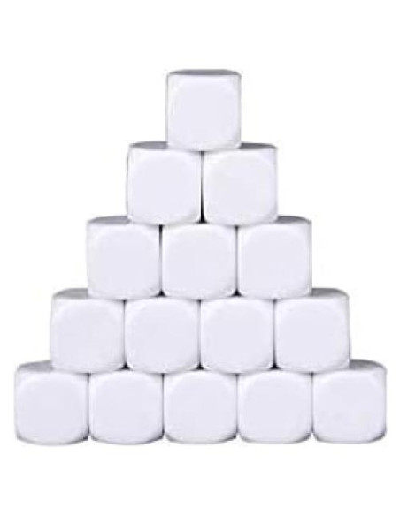 40 Dados en Blanco 16mm HLLMX para Juegos DIY y Enseñanza