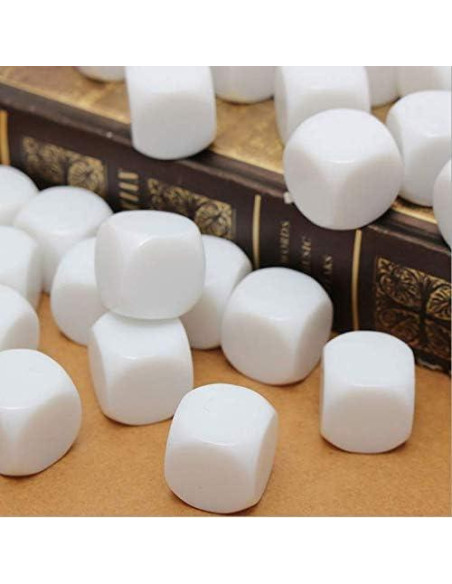 40 Dados en Blanco 16mm HLLMX para Juegos DIY y Enseñanza