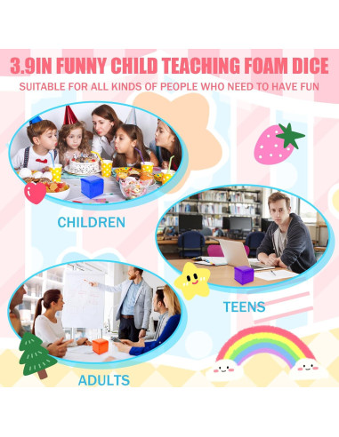 Dados de Juego Educativos Yesland 6 Piezas 9.9 cm Suaves