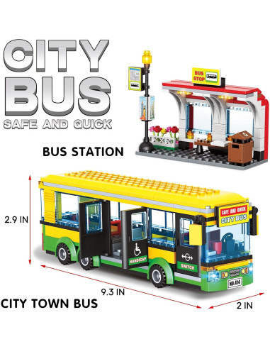 Juego de Bloques INRATELL Estación Autobuses Ciudad 386 Piezas