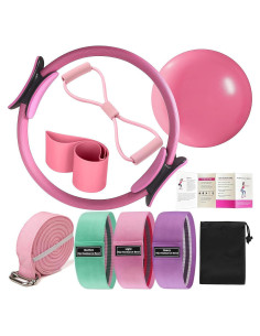Kit de Pilates TUONU 8 Pcs Anillo Mágico y Bandas de Resistencia