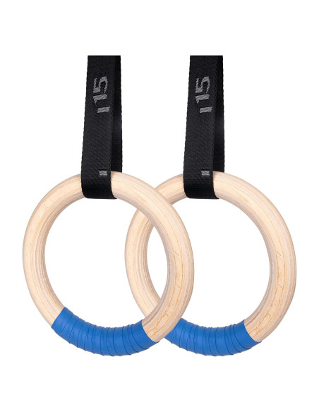 Anillas de Gimnasia de Madera Gymbigger 1500lbs 4.5m Ajustables