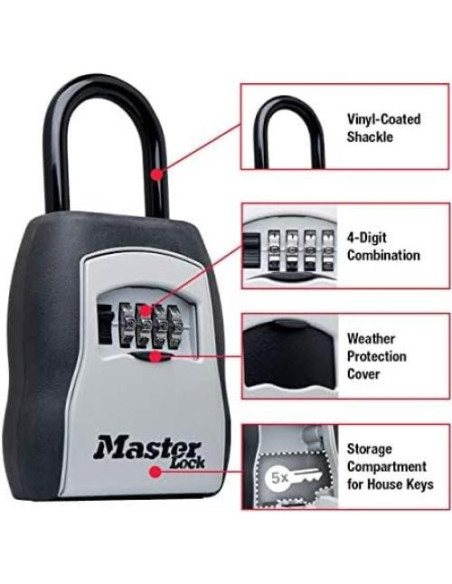 Caja de Llave Master Lock 5400EC Negra para 5 Llaves