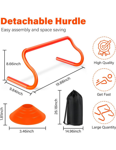 Equipo de Entrenamiento de Agilidad SMTPDT - 5 Vallas y 10 Conos