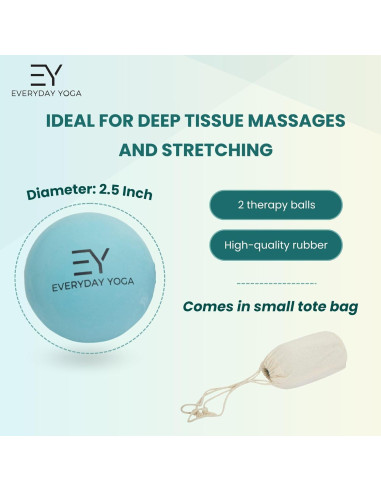 Bola de Masaje Terapéutica Yoga Diario Aqua - Set de 2 - 6.35 cm