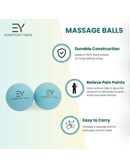 Bola de Masaje Terapéutica Yoga Diario Aqua - Set de 2 - 6.35 cm