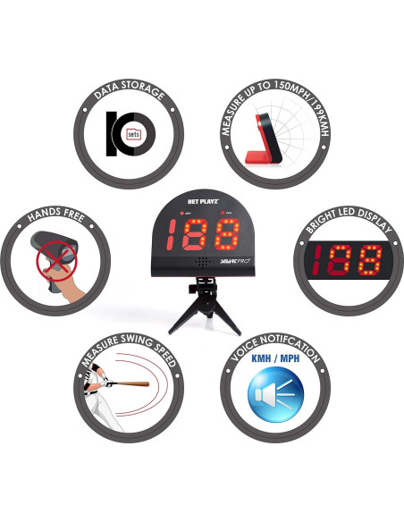 Radar de Velocidad NET PLAYZ ODIS-06-R1 Multi-Deportes