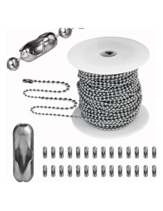 Cadena de Bolas de Acero Inoxidable YZDTECH 16.76m con 100 Conectores