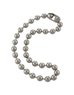 Cadena de Bolas de Acero Plateado 9.5mm DragonWeave para Hombres