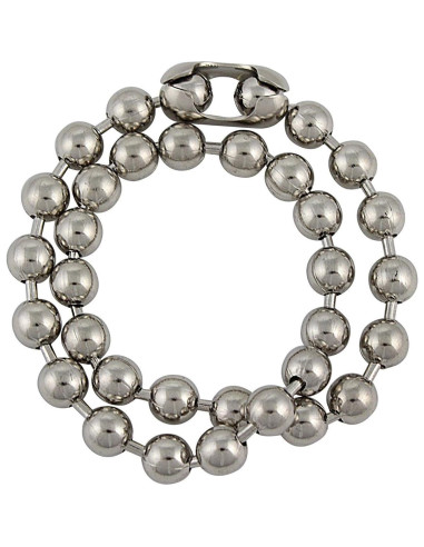 Cadena de Bolas de Acero Plateado 9.5mm DragonWeave para Hombres