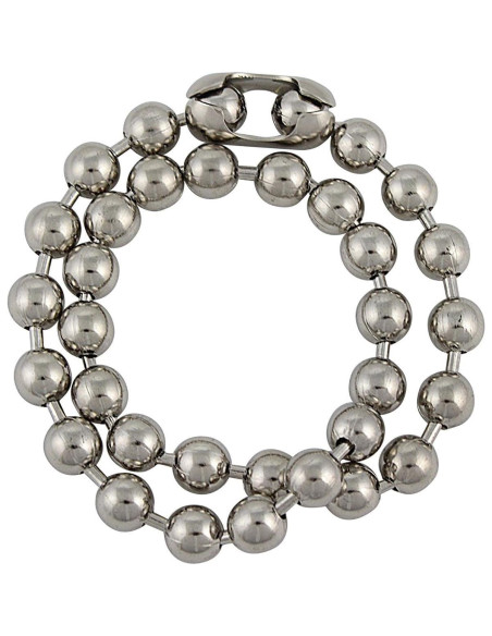 Cadena de Bolas de Acero Plateado 9.5mm DragonWeave para Hombres