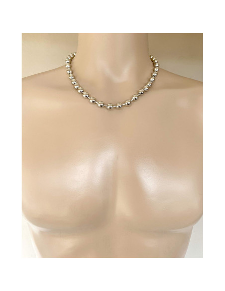 Cadena de Bolas de Acero Plateado 9.5mm DragonWeave para Hombres