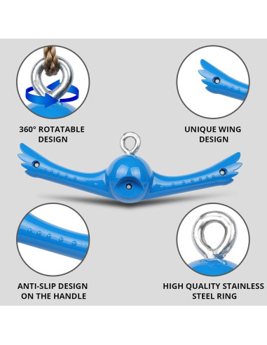 Columpio Ninja Giratorio YAMIPROBI Azul 360 para Niños