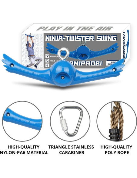 Columpio Ninja Giratorio YAMIPROBI Azul 360 para Niños