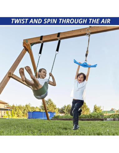 Columpio Ninja Giratorio YAMIPROBI Azul 360 para Niños