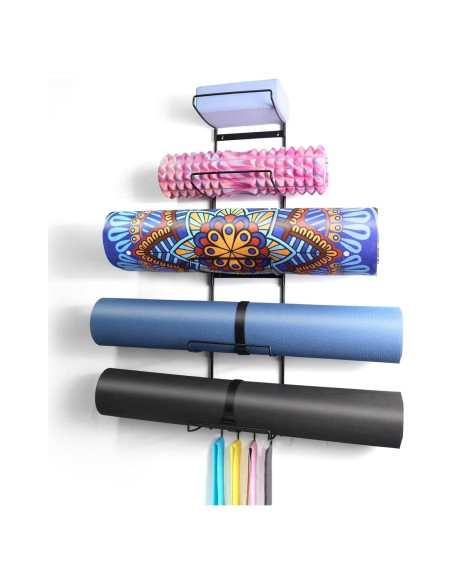 Soporte de Mat de Yoga MRZZATA 5 Niveles Montado en Pared