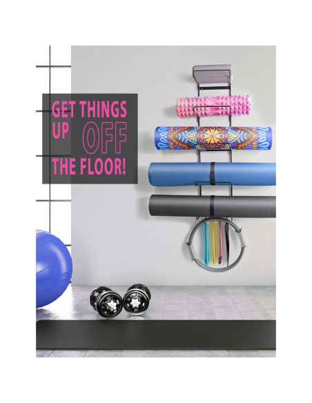 Soporte de Mat de Yoga MRZZATA 5 Niveles Montado en Pared