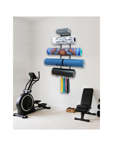 Soporte de Mat de Yoga MRZZATA 5 Niveles Montado en Pared