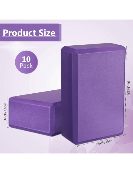 10 Bloques de Yoga EVA Hungdao Antideslizantes 23x15x7.6cm