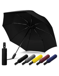 Paraguas Compacto Automático Resistente al Viento Negro