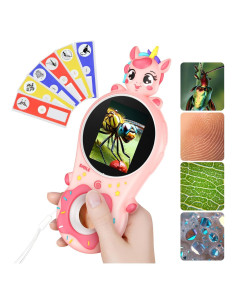Microscopio Infantil Unicornio 500x con Luz LED y Cámara