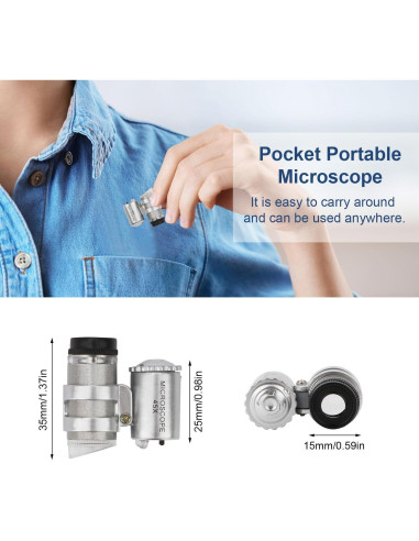 Lupa Mini 45X con 2 Luces LED Crazy Cart - Joyeros