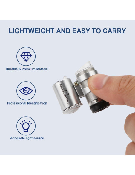 Lupa Mini 45X con 2 Luces LED Crazy Cart - Joyeros