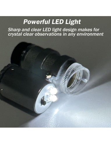 Lupa Mini 45X con 2 Luces LED Crazy Cart - Joyeros