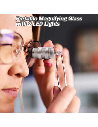 Lupa Mini 45X con 2 Luces LED Crazy Cart - Joyeros