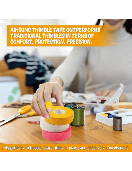 Cinta Dedal para Coser AIHSUMC - 6 Pcs Ajustables Multicolor